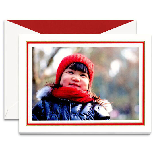 Classic Red and Gold Frame Photo Cards